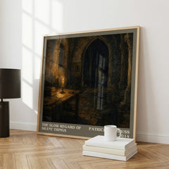 The Slow Regard of Silent Things literary print framed by window – literary home decor