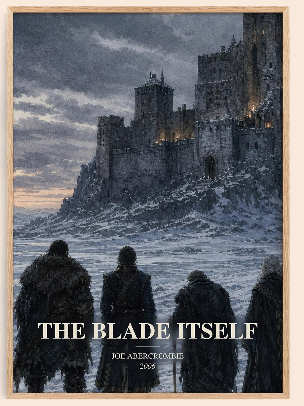 The Blade Itself watercolour book poster by Joe Abercrombie – framed literary art print