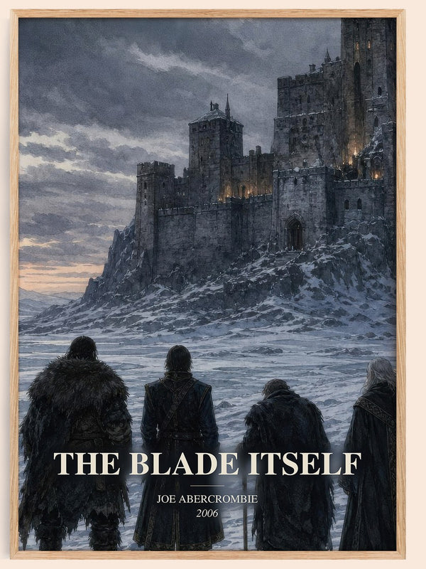 The Blade Itself watercolour book poster by Joe Abercrombie – framed literary art print