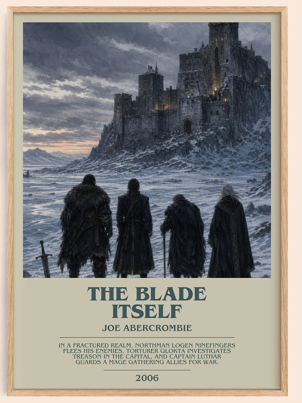 The Blade Itself bookish book poster by Joe Abercrombie – framed literary art print