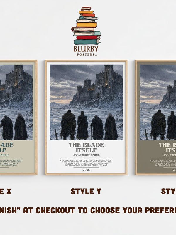 The Blade Itself bookish print in frame leaning in hallway – fantasy wall art