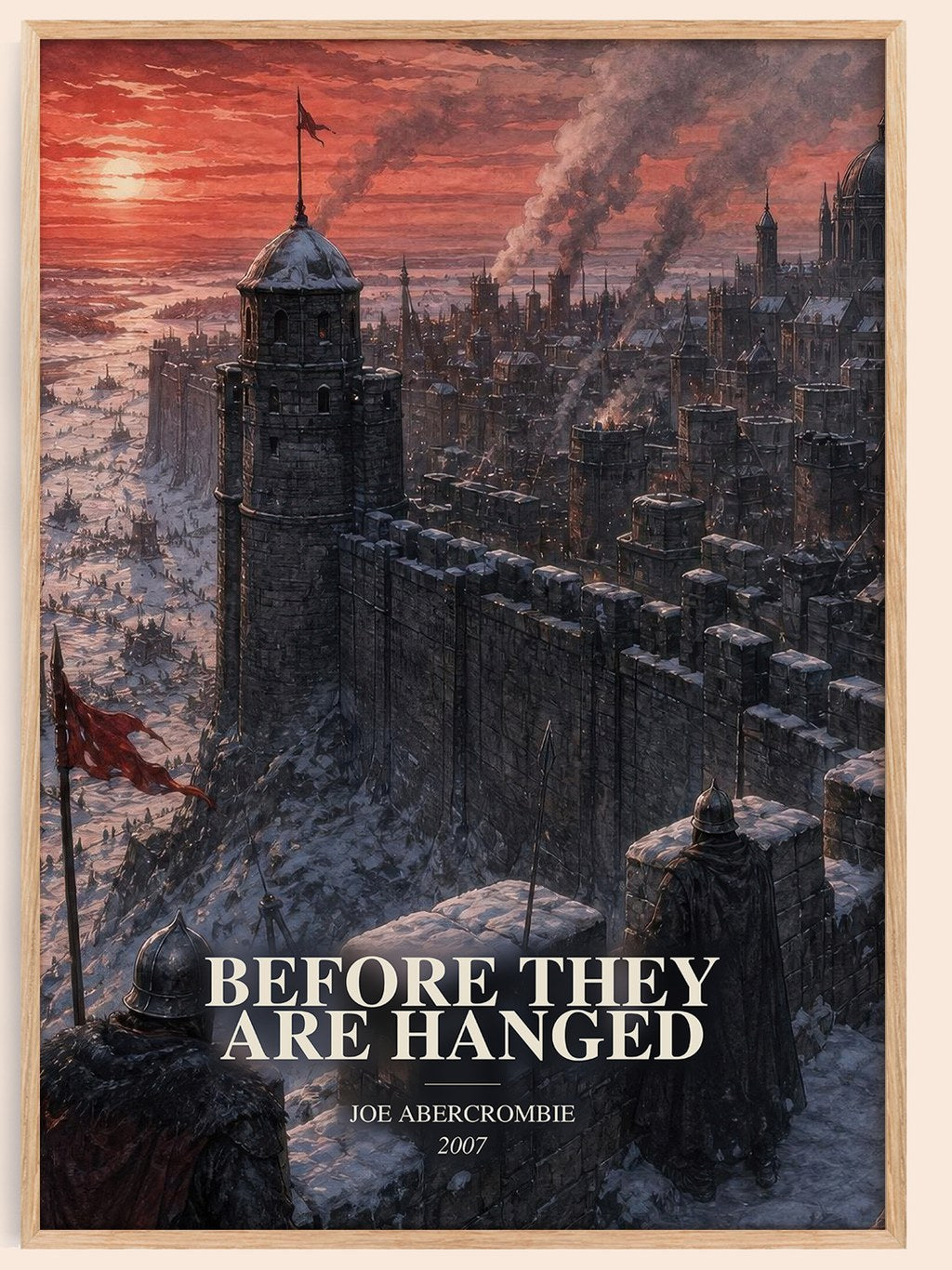 Before They Are Hanged watercolour book poster by Joe Abercrombie – framed literary art print