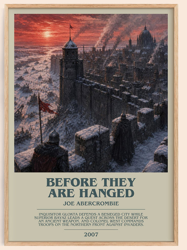 Before They Are Hanged bookish book poster by Joe Abercrombie – framed literary art print