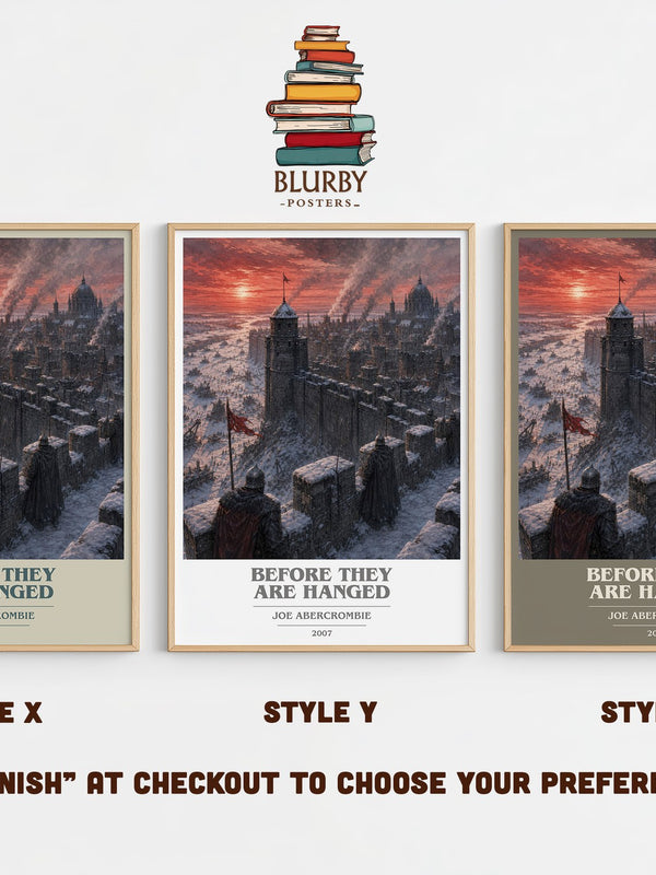 Before They Are Hanged book cover print in frame leaning in hallway – fantasy wall art