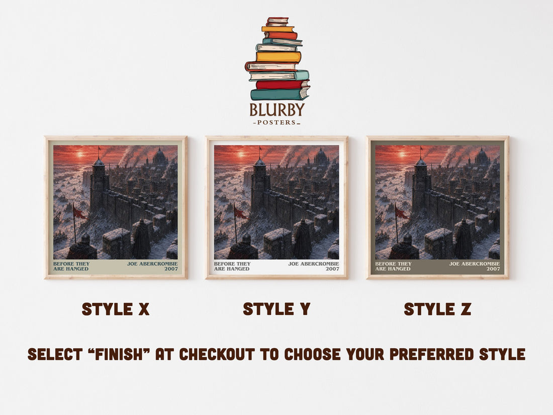 Before They Are Hanged literary print in frame leaning in hallway – fantasy wall art (mockup)