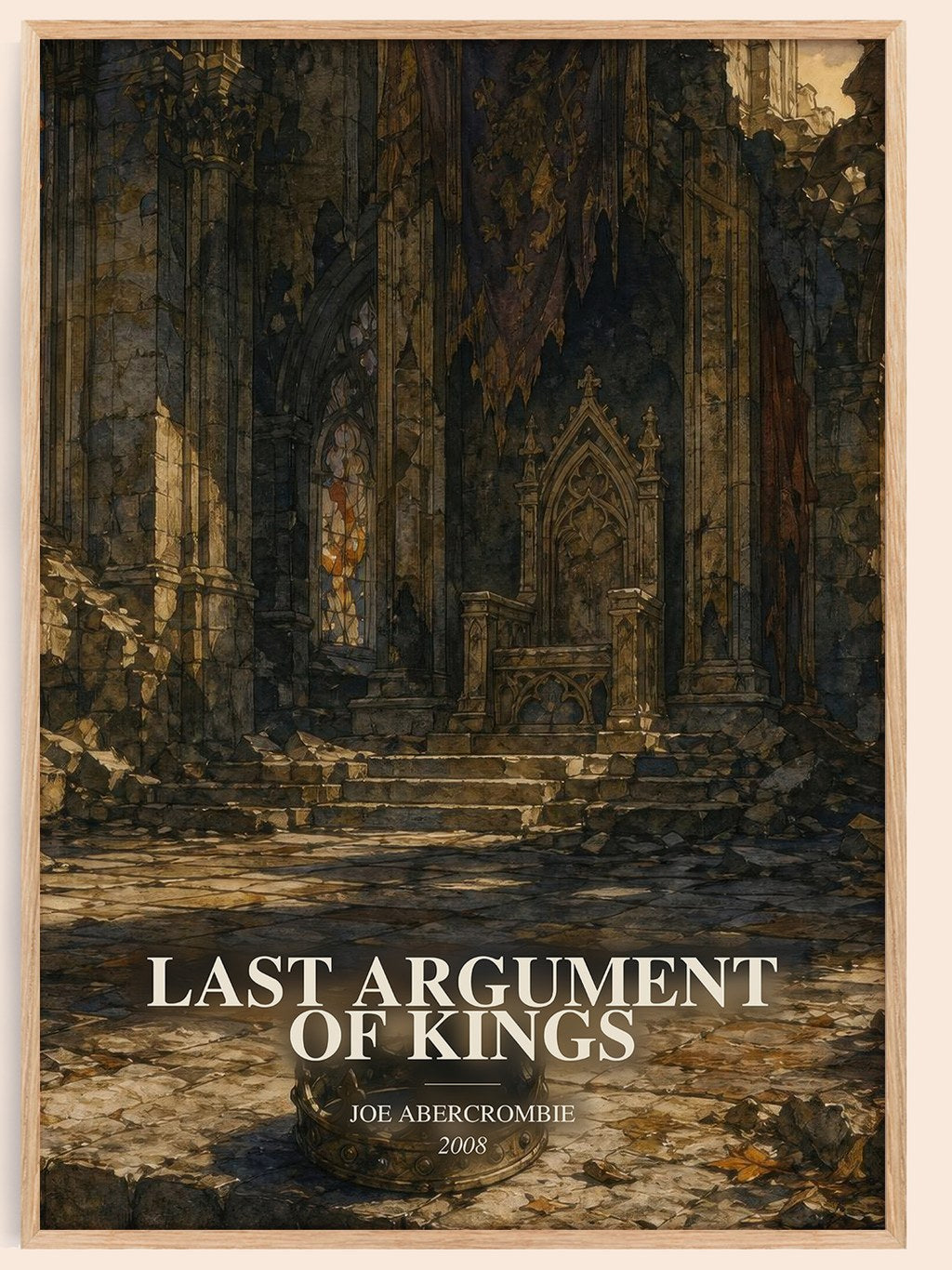 Last Argument of Kings watercolour book poster by Joe Abercrombie – framed literary art print