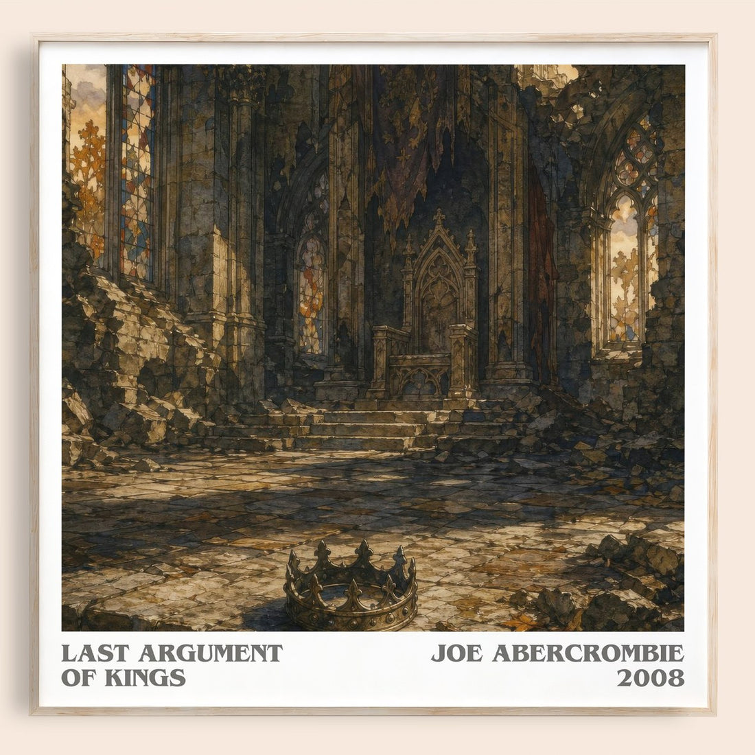 Last Argument of Kings literary book poster by Joe Abercrombie – framed literary art print