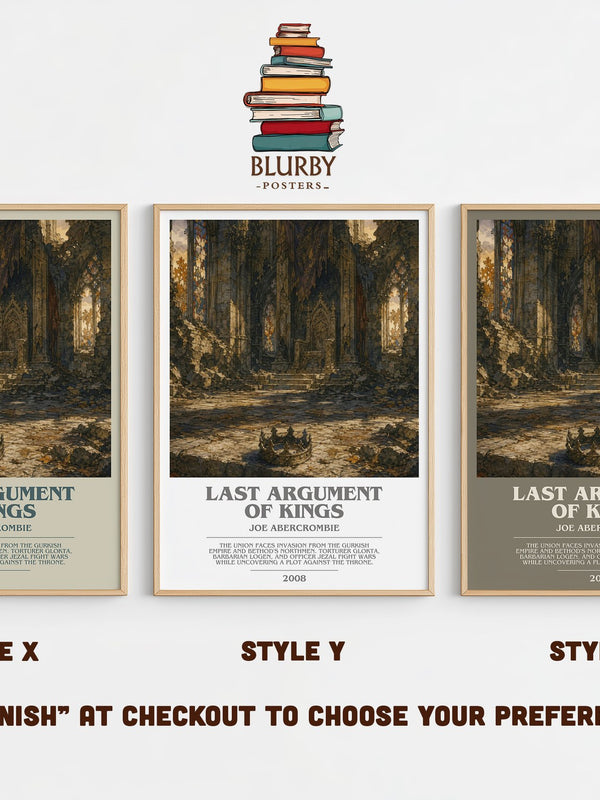 Last Argument of Kings bookish print in frame leaning in hallway – fantasy wall art