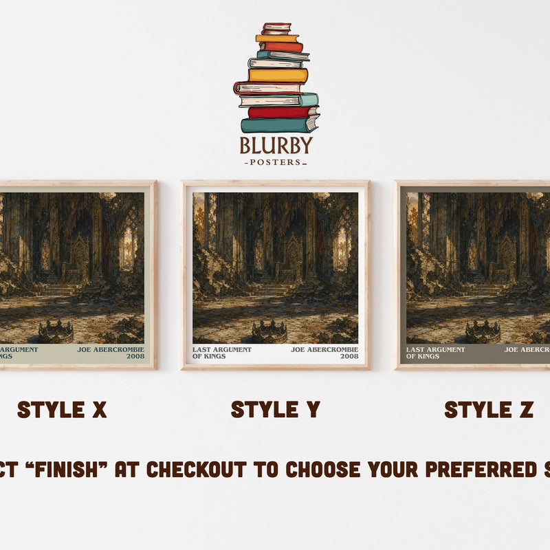 Last Argument of Kings literary print in frame leaning in hallway – fantasy wall art