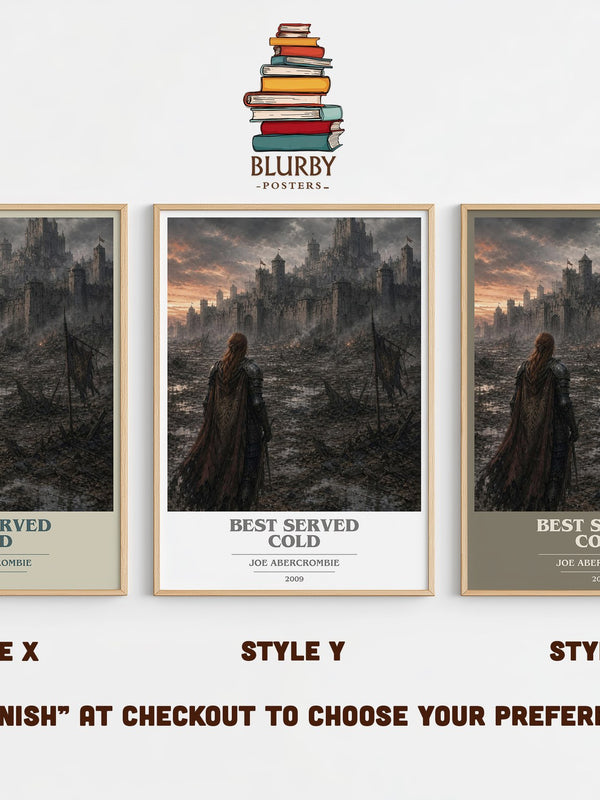 Best Served Cold book cover print in frame leaning in hallway – fantasy wall art