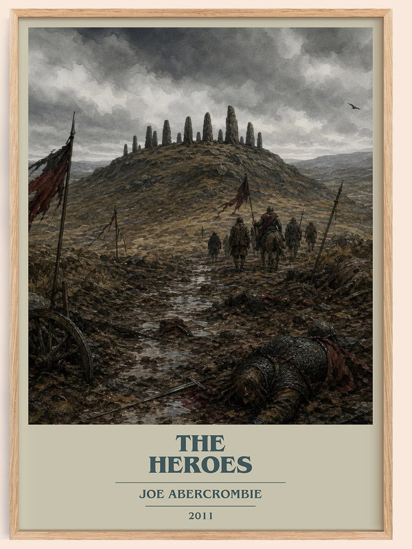 The Heroes book cover book poster by Joe Abercrombie – framed literary art print