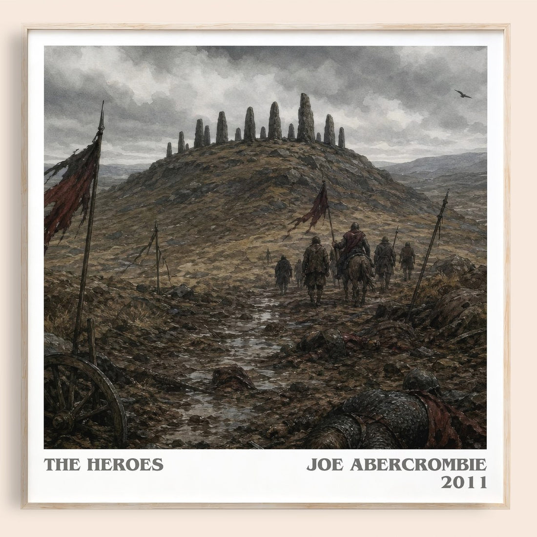 The Heroes literary book poster by Joe Abercrombie – framed literary art print