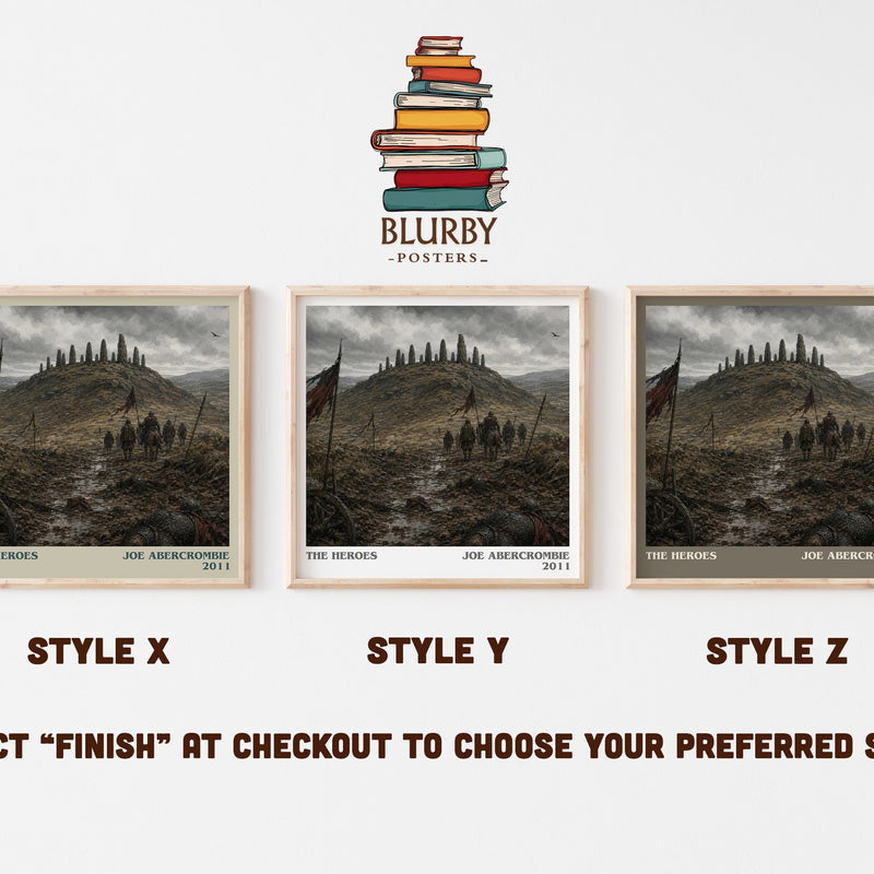 The Heroes literary print in frame leaning in hallway – fantasy wall art