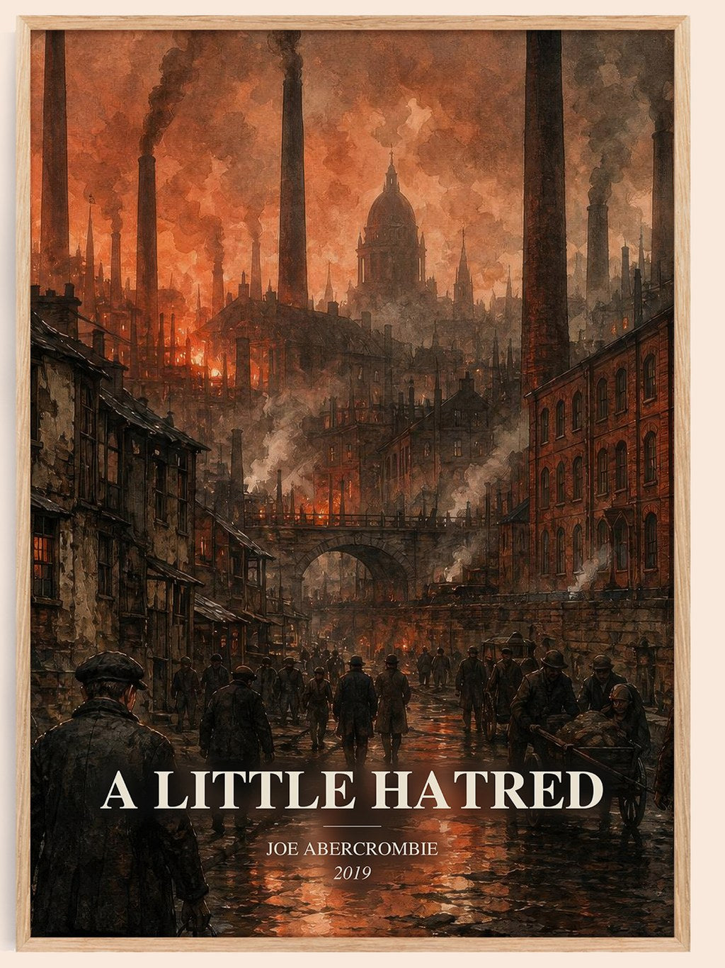 A Little Hatred watercolour book poster by Joe Abercrombie – framed literary art print