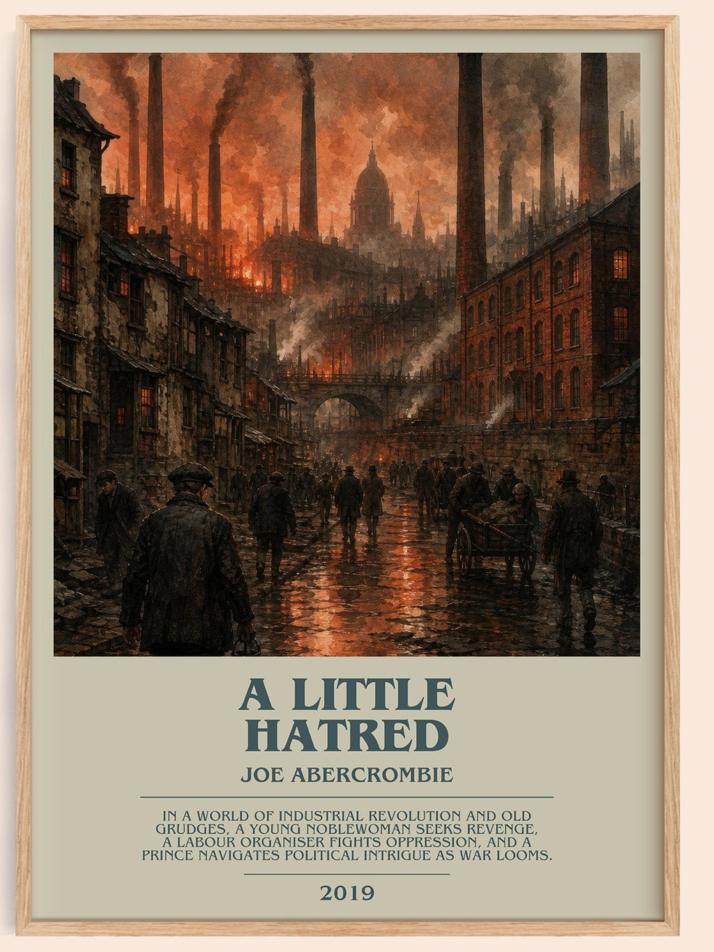 A Little Hatred bookish book poster by Joe Abercrombie – framed literary art print