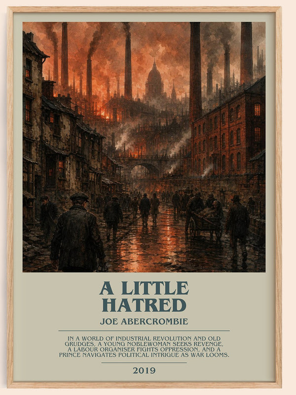 A Little Hatred bookish book poster by Joe Abercrombie – framed literary art print