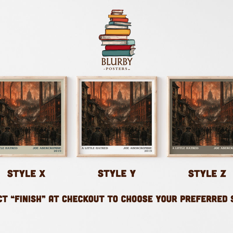 A Little Hatred literary print in frame leaning in hallway – fantasy wall art