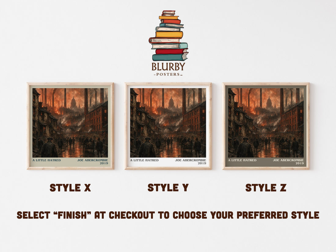 A Little Hatred literary print in frame leaning in hallway – fantasy wall art (mockup)