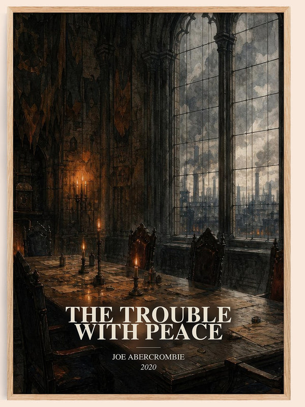 The Trouble with Peace watercolour book poster by Joe Abercrombie – framed literary art print