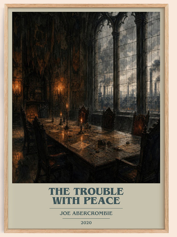 The Trouble with Peace book cover book poster by Joe Abercrombie – framed literary art print