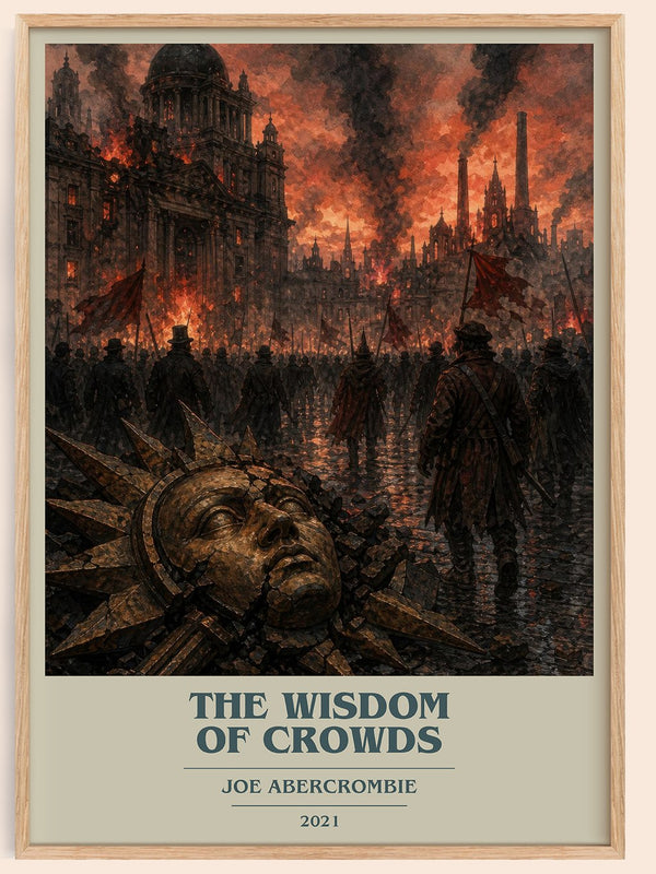 The Wisdom of Crowds book cover book poster by Joe Abercrombie – framed literary art print