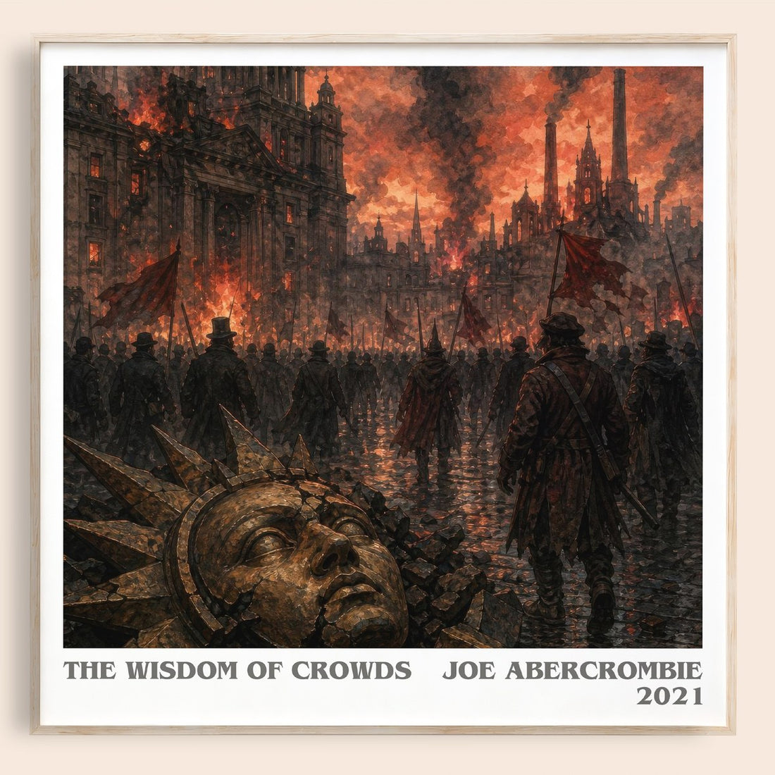 The Wisdom of Crowds literary book poster by Joe Abercrombie – framed literary art print