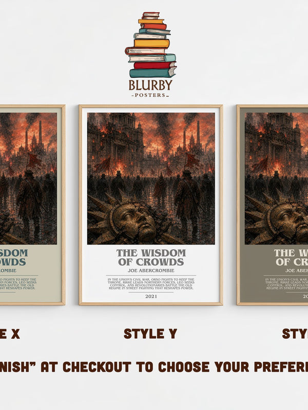 The Wisdom of Crowds bookish print in frame leaning in hallway – fantasy wall art