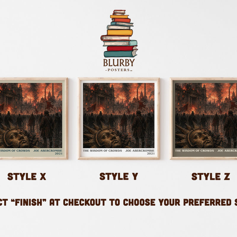 The Wisdom of Crowds literary print in frame leaning in hallway – fantasy wall art