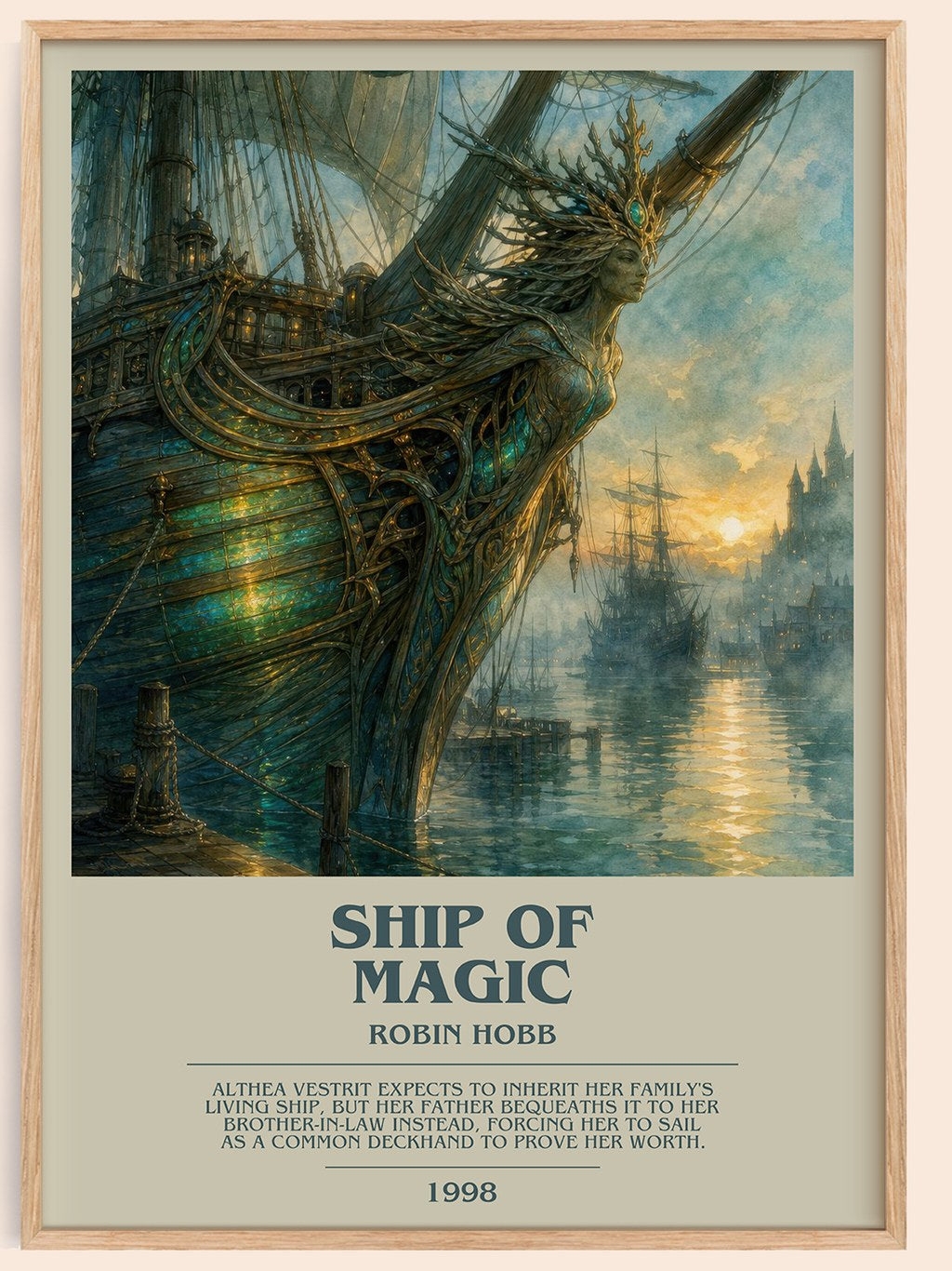 Ship of Magic bookish book poster by Robin Hobb – framed literary art print