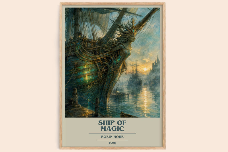 Ship of Magic Book Cover Poster by Robin Hobb (Modern Minimalist style)