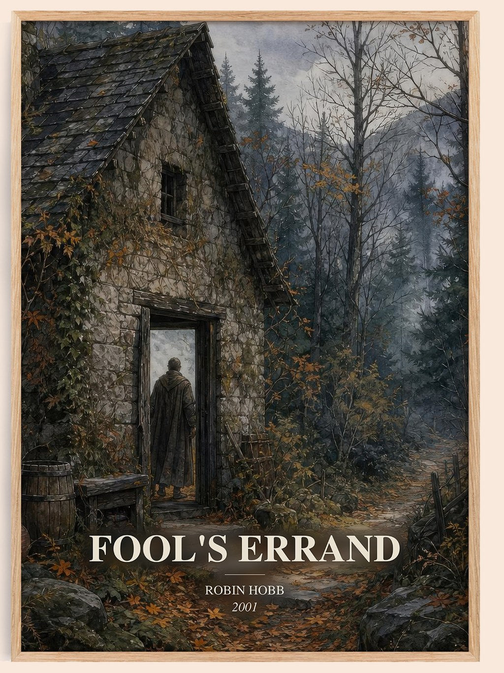 Fool's Errand watercolour book poster by Robin Hobb – framed literary art print
