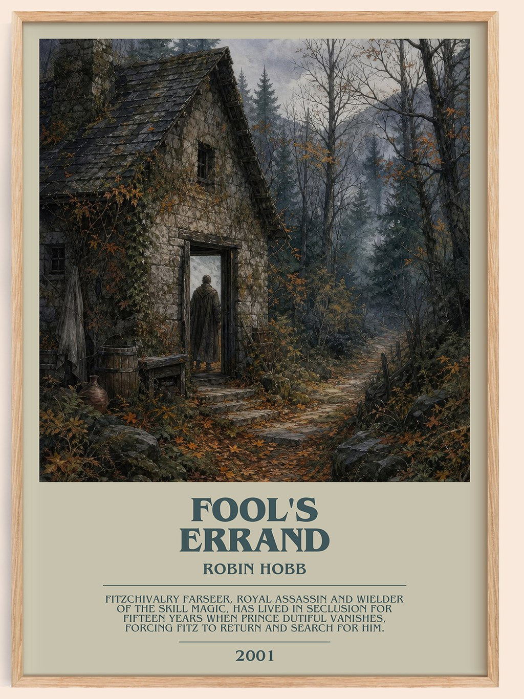 Fool's Errand bookish book poster by Robin Hobb – framed literary art print