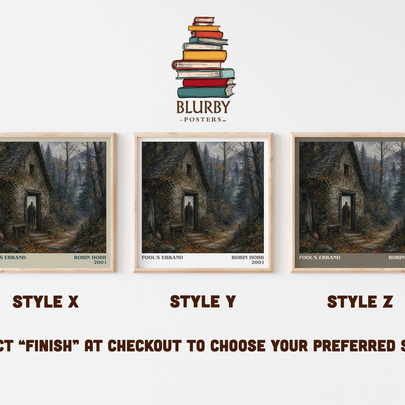 Fool's Errand literary print in frame leaning in hallway – fantasy wall art