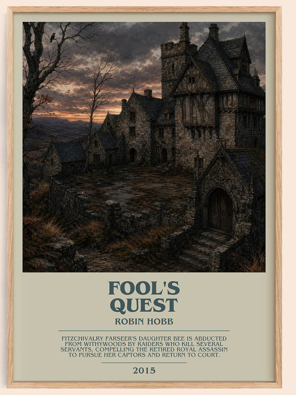 Fool's Quest bookish book poster by Robin Hobb – framed literary art print