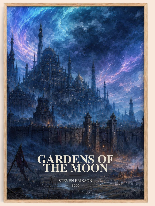 Gardens of the Moon watercolour book poster by Steven Erikson – framed literary art print