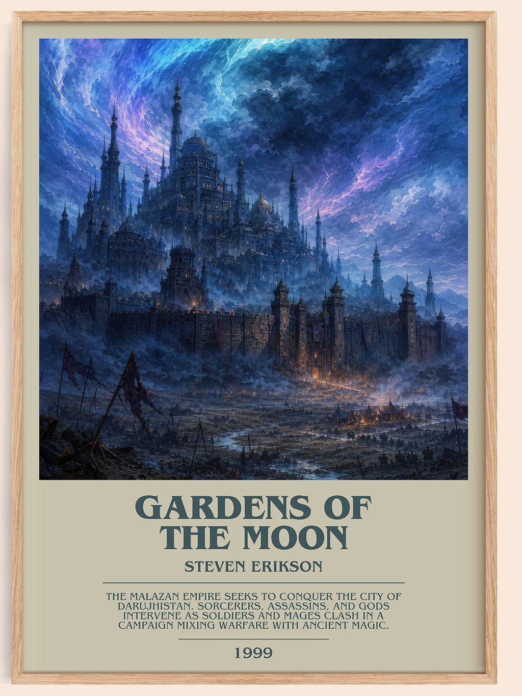 Gardens of the Moon bookish book poster by Steven Erikson – framed literary art print