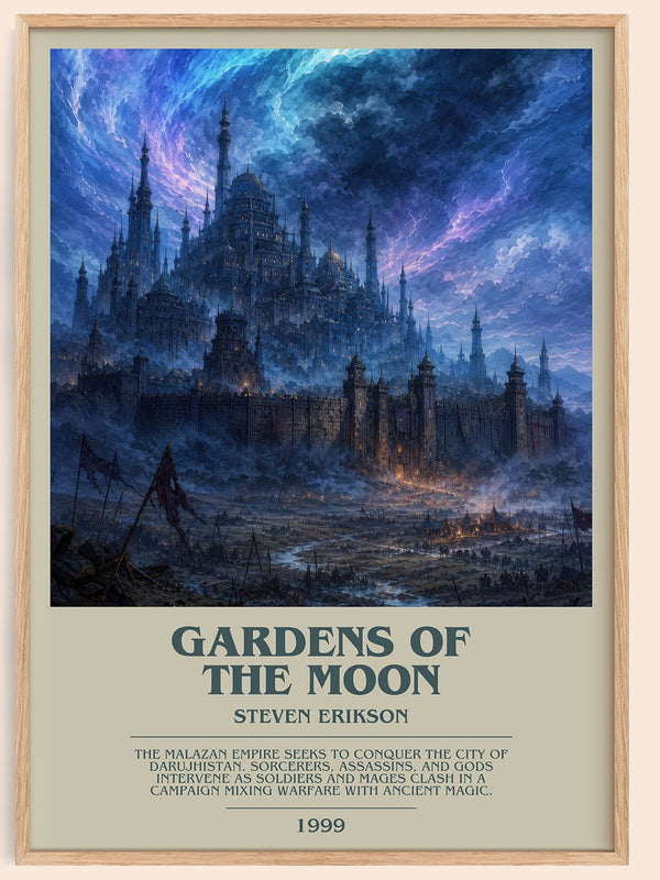 Gardens of the Moon bookish book poster by Steven Erikson – framed literary art print