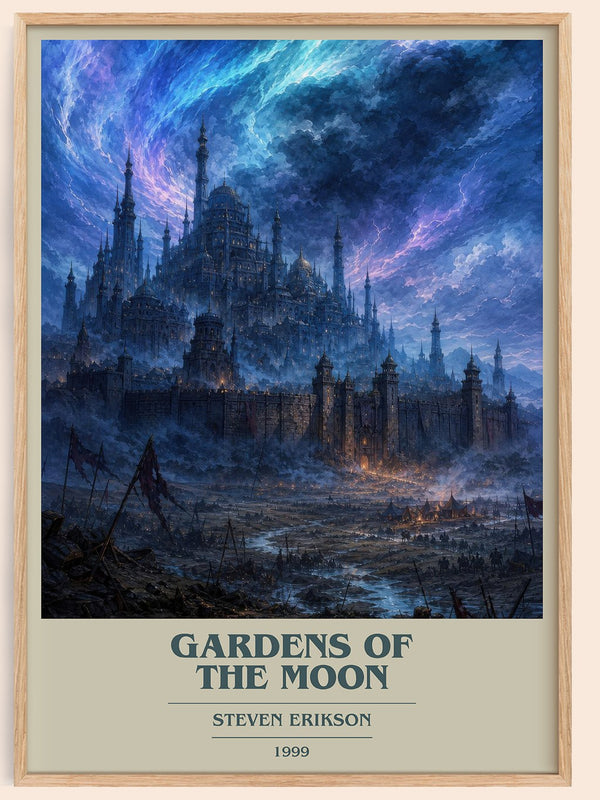 Gardens of the Moon book cover book poster by Steven Erikson – framed literary art print