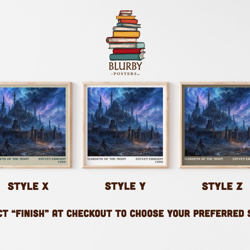 Gardens of the Moon literary print in frame leaning in hallway – fantasy wall art