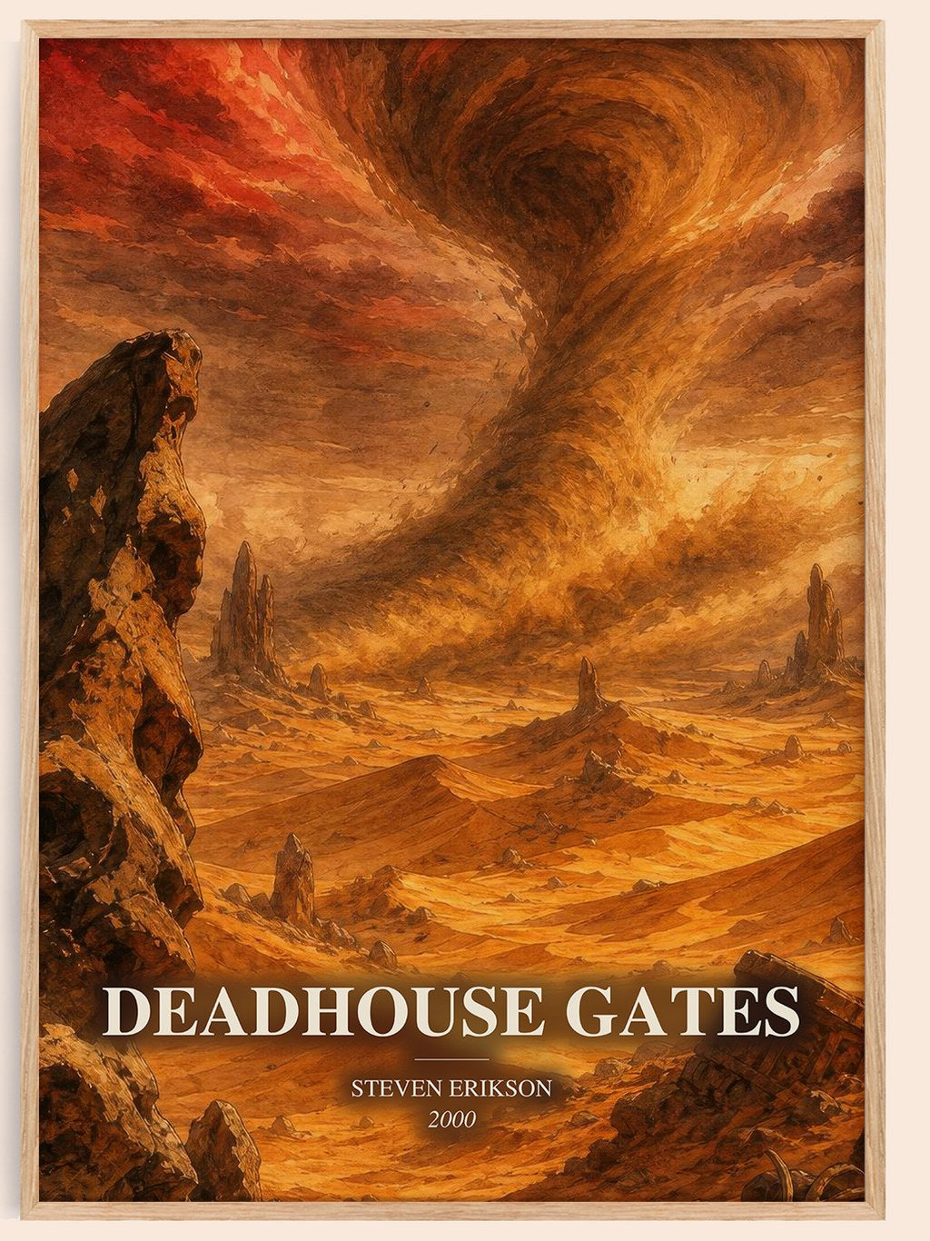 Deadhouse Gates watercolour book poster by Steven Erikson – framed literary art print