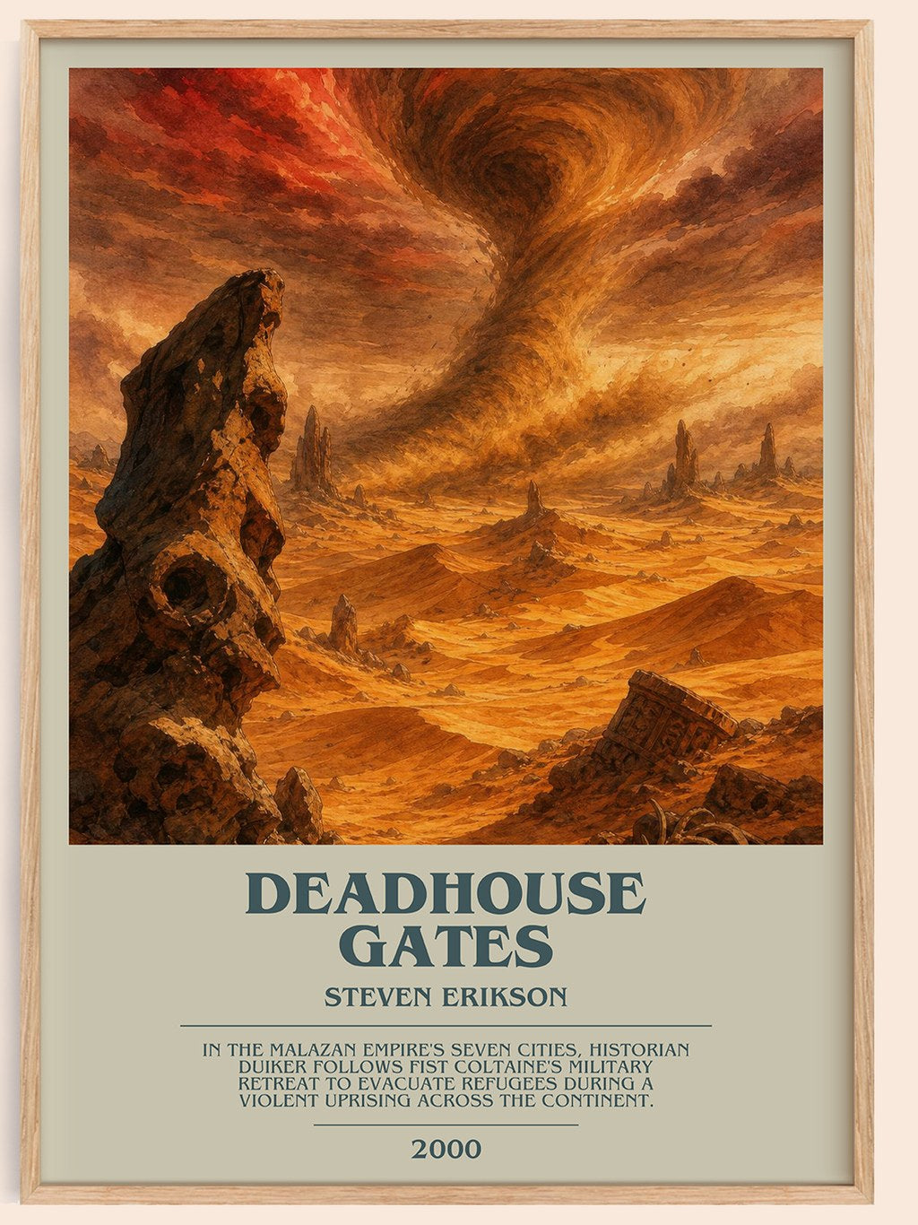 Deadhouse Gates bookish book poster by Steven Erikson – framed literary art print