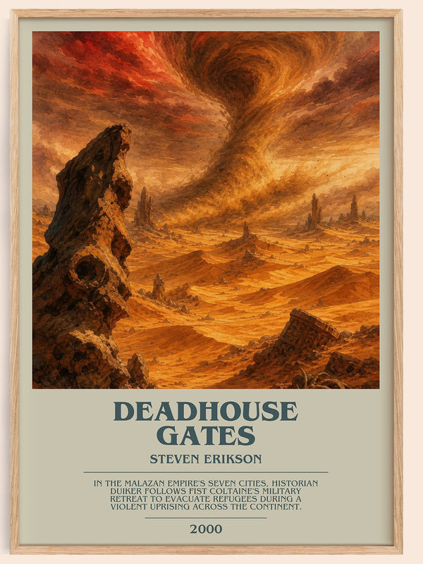 Deadhouse Gates bookish book poster by Steven Erikson – framed literary art print
