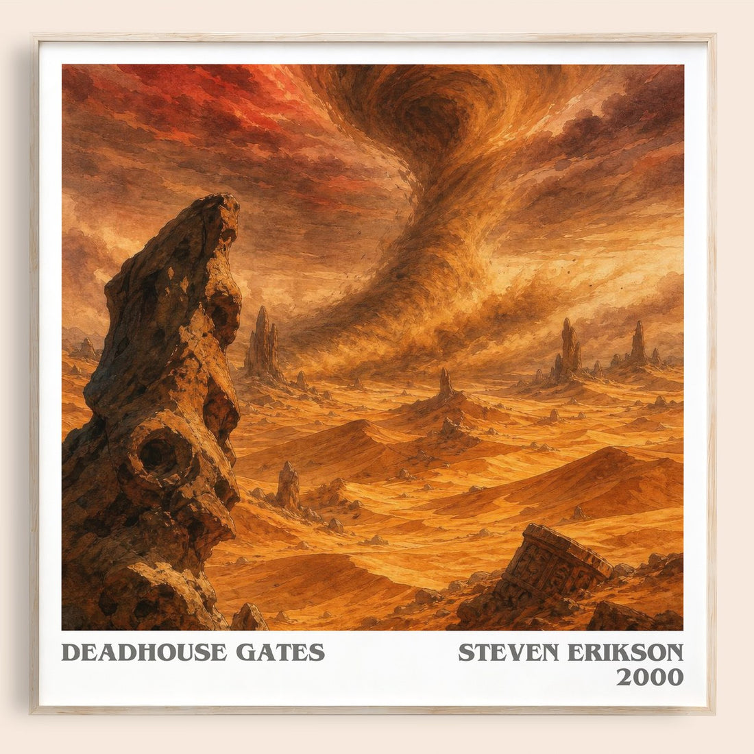 Deadhouse Gates literary book poster by Steven Erikson – framed literary art print