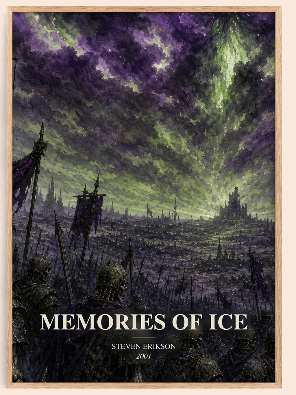 Memories of Ice watercolour book poster by Steven Erikson – framed literary art print