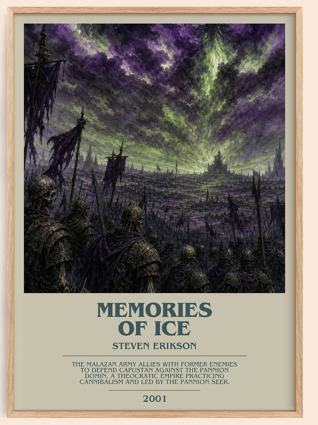 Memories of Ice bookish book poster by Steven Erikson – framed literary art print