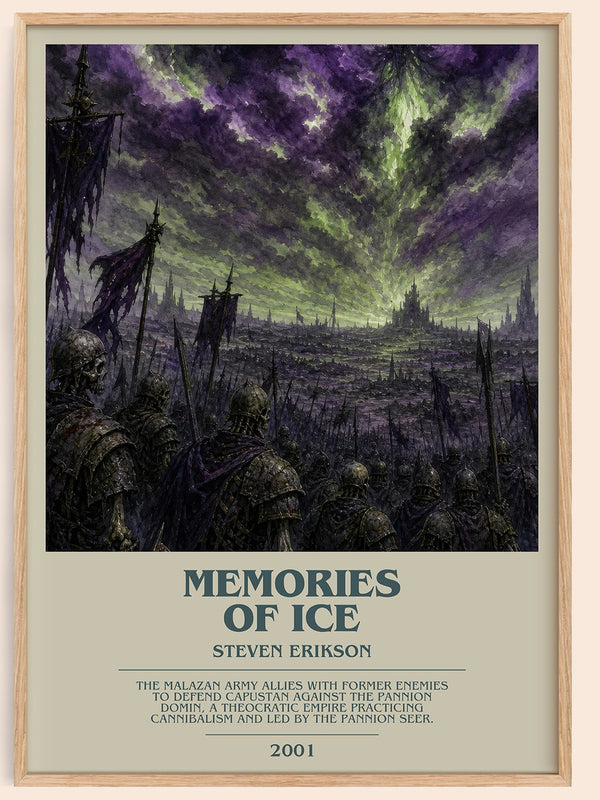 Memories of Ice bookish book poster by Steven Erikson – framed literary art print