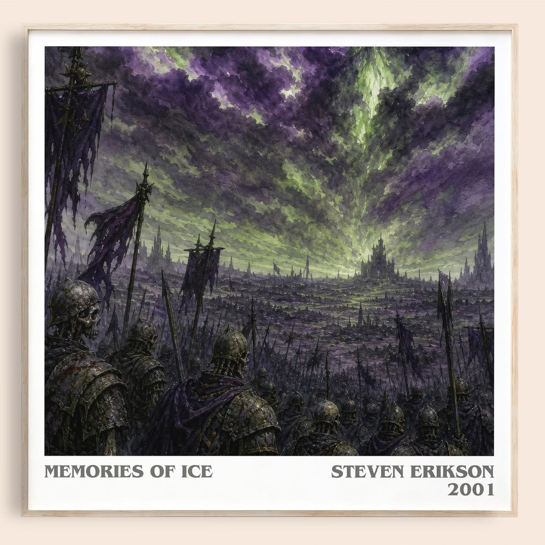Memories of Ice literary book poster by Steven Erikson – framed literary art print