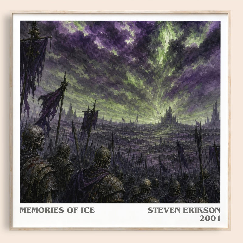 Memories of Ice literary book poster by Steven Erikson – framed literary art print