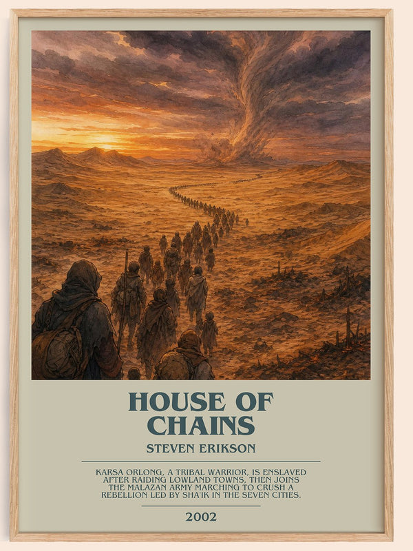 House of Chains bookish book poster by Steven Erikson – framed literary art print