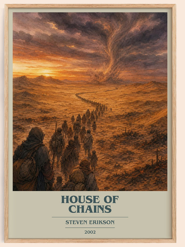 House of Chains book cover book poster by Steven Erikson – framed literary art print